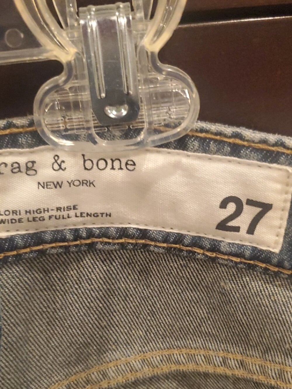 rag & bone High-Rise Wide Leg Jeans in Light Blue Denim - Picture 4 of 6
